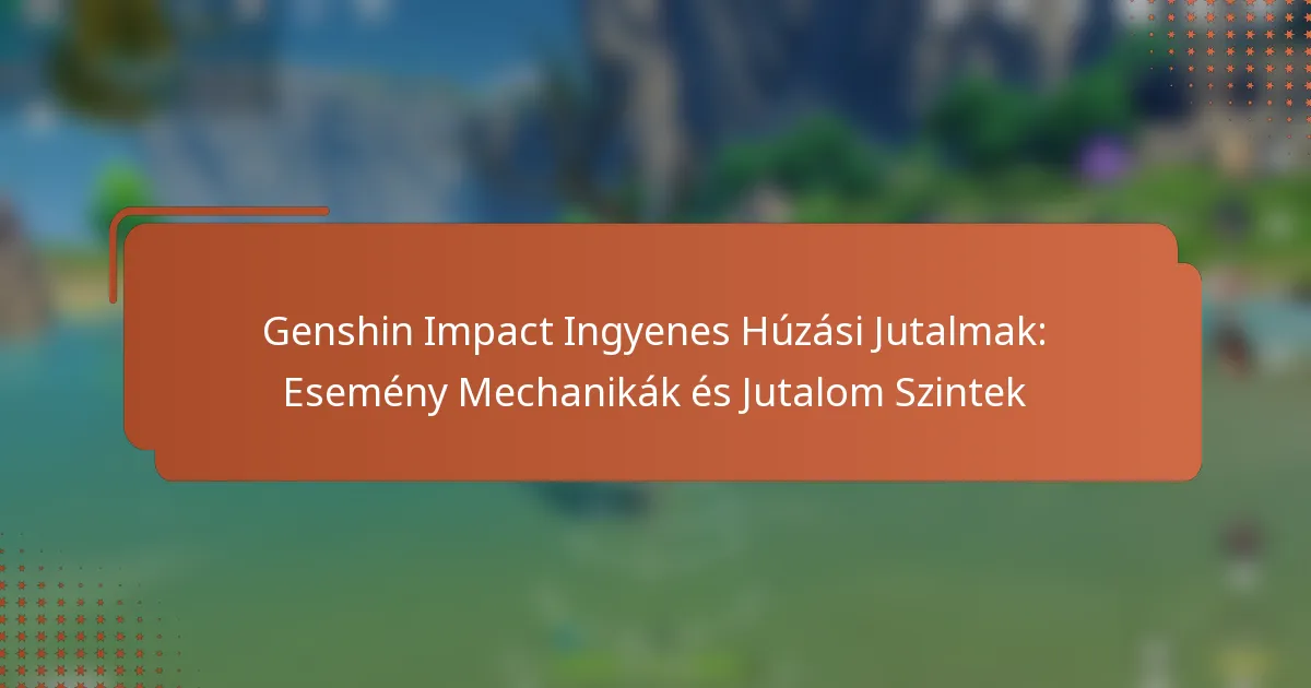 Genshin Impact Ingyenes Húzási Jutalmak: Esemény Mechanikák és Jutalom Szintek
